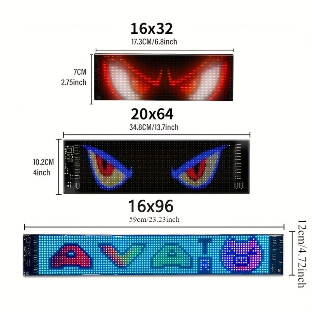 Flexible LED Display Screen Programmable Text & Animation, App & Remote Control, High-Definition RGB Matrix Panel for Any Curved Surface, Unique Gift for Friends & Family, Home Office Party Decoration