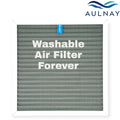 Washable Reusable Electrostatic HVAC Air Filter MERV 8, Permanent AC Furnace Filter with Static Electricity Filtration, Easy Install, Improves Airflow and Indoor Air Quality, Multiple Sizes