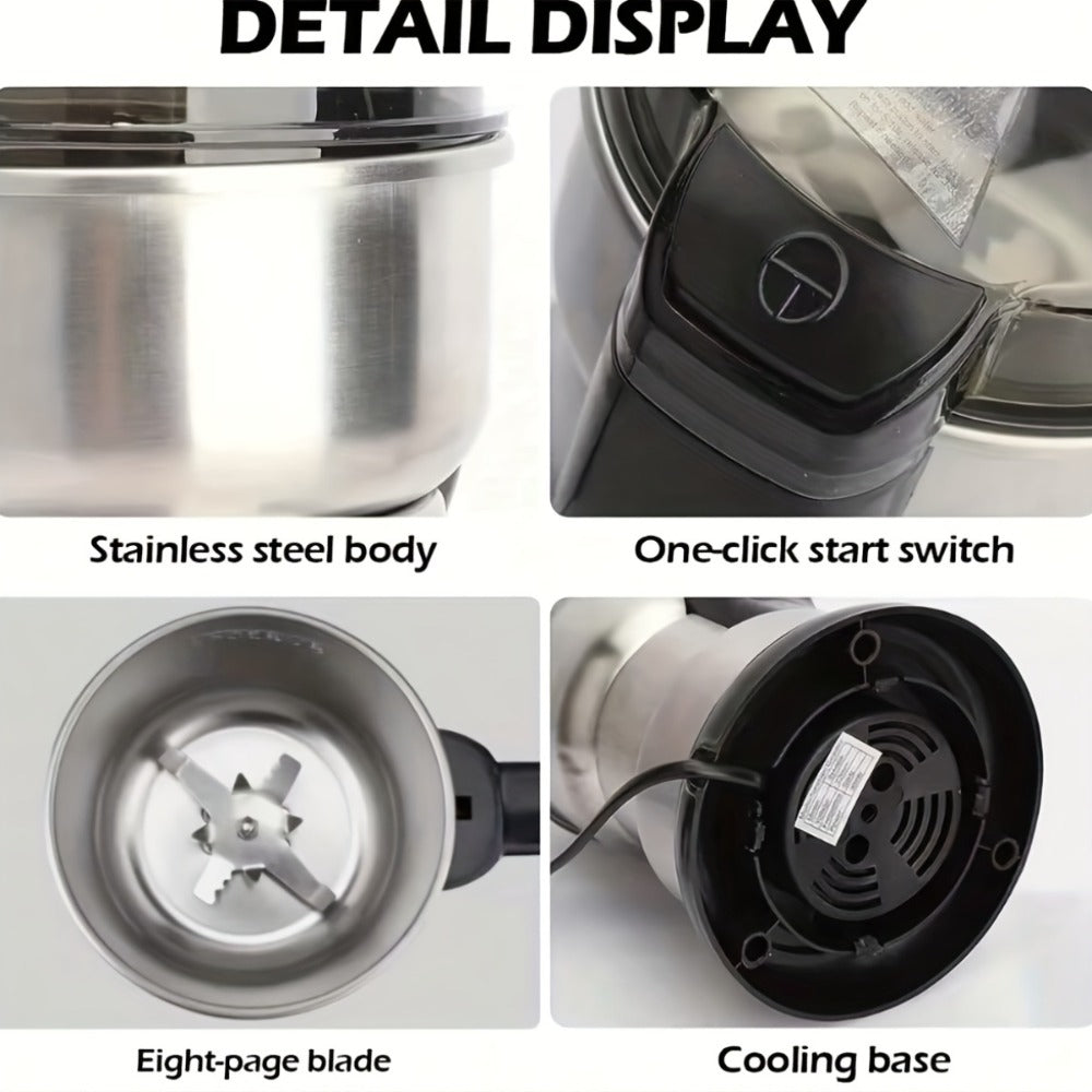 Electric Grain Grinder Mill ¨C High-Speed Spice Coffee Herb Grinding Machine with Powerful Motor, Compact Design for Home Kitchen Use, 1 or 2 Piece Set Available