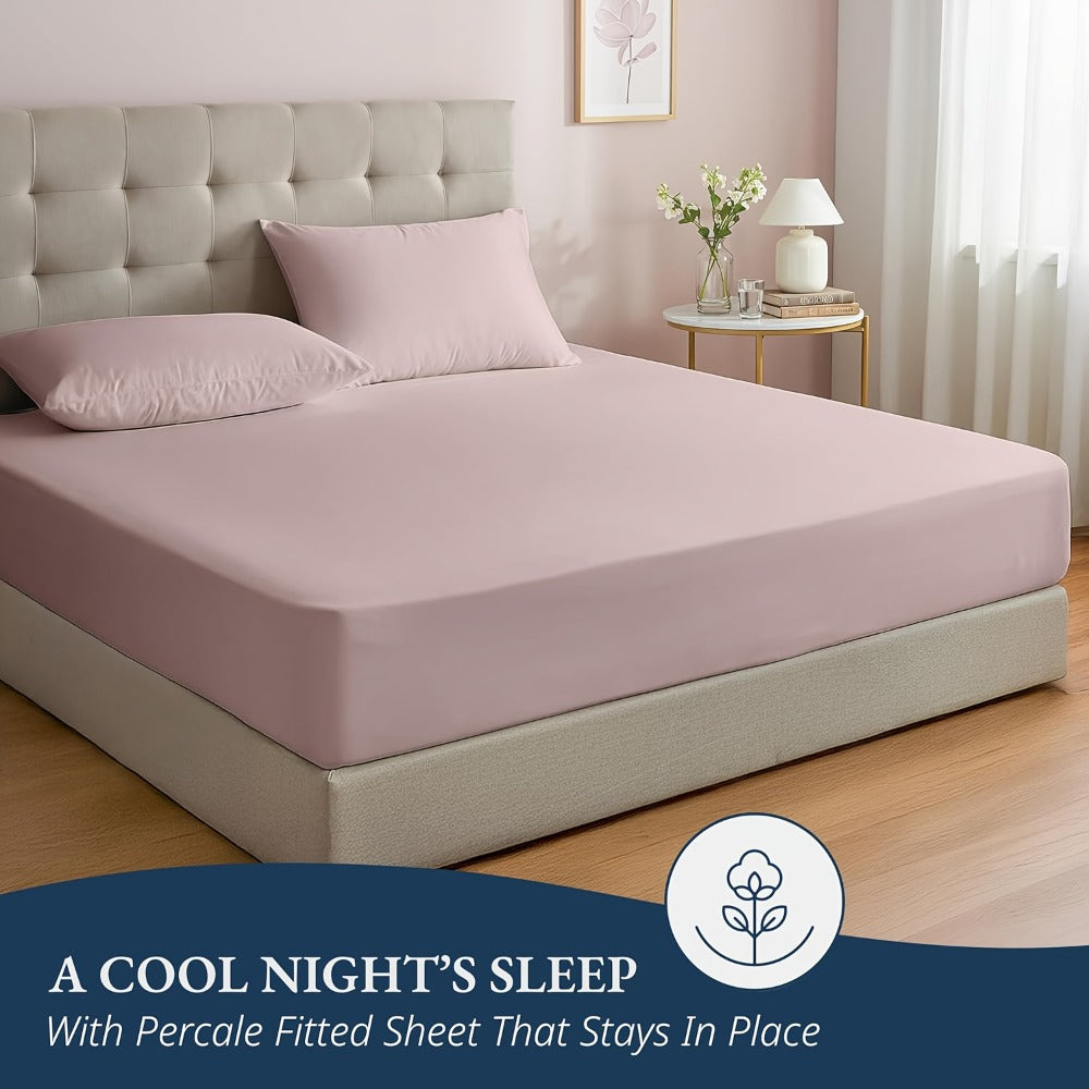 Bamboo Fitted Sheet Set 3-Piece ¨C Cooling Breathable Soft Deep Pocket Bed Sheets, Twin Full Queen King, 12 Colors ¨C Fits Mattress Up to 15¡±
