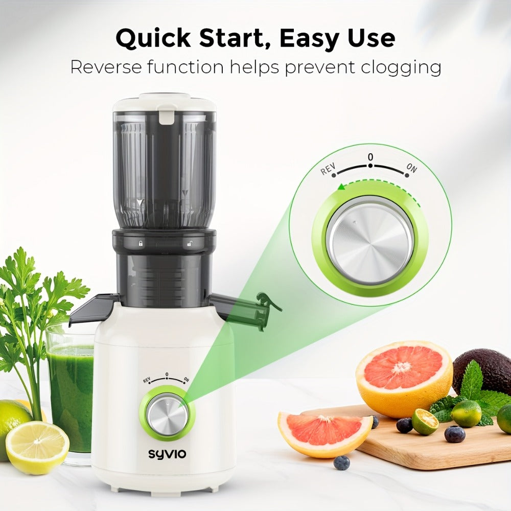 Centrifugal Juicer with 4.3-Inch Wide Feed Chute - 3-Speed Electric Juicer Machine for Whole Fruits & Vegetables, High Juice Yield, 3 Interchangeable Strainers, Easy to Clean, BPA-Free