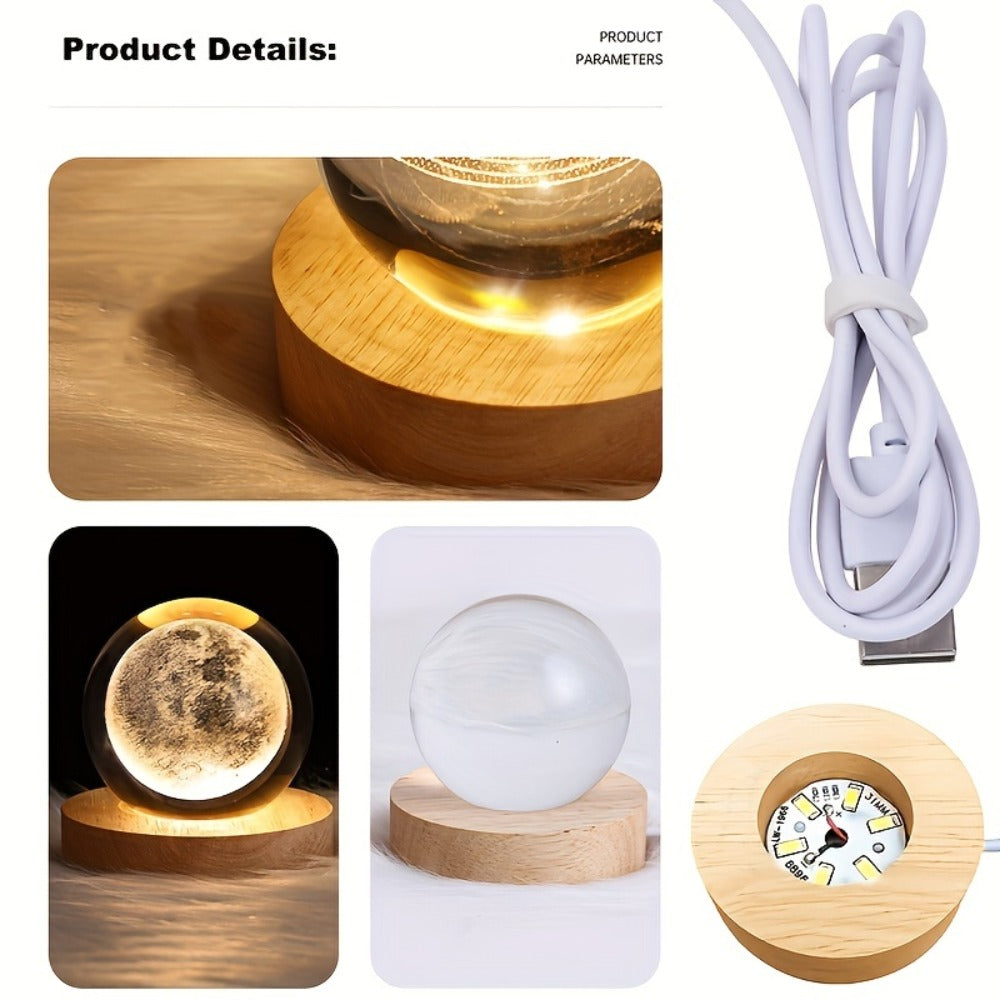 Starry Sky Crystal Ball Night Light ¨C 3D Blue Galaxy Glass Sphere LED Desk Lamp, Creative Tabletop Decor Light for Bedroom, Unique Gift for Holiday Party Birthday (Blue Starry Sky)
