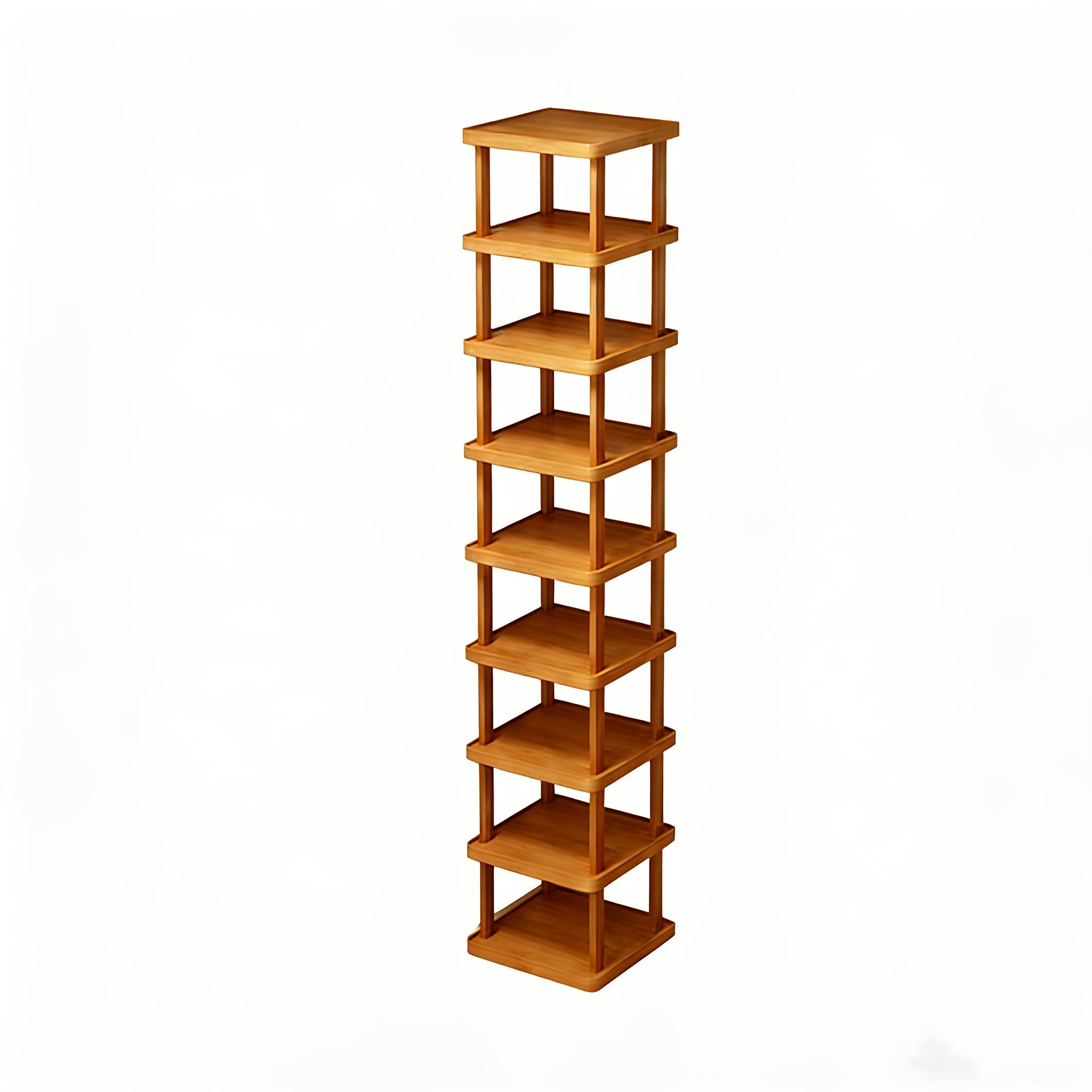 Bamboo Shoe Rack Multi-Tier Freestanding Shoe Organizer Wood Grain Space Saving Shoe Shelf for Entryway, Living Room, Bedroom & Dormitory ¨C 6 or 9 Tier