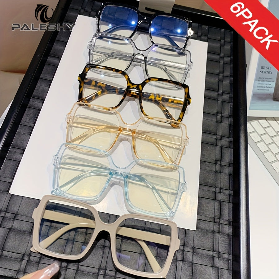 Blue Light Blocking Glasses 6 Pairs Anti Eye Strain Computer Gaming TV Phone Screen Readers Unisex Men Women UV Filter Eyewear Value Pack
