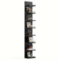 Floating Wall Shelves with LED Light - 6 & 8 Tier Wall Mounted Display Shelf Unit with Anti-Slip Rails for Bedroom, Living Room, Bathroom, Office & Dorm - Modern Space Saving Shelf (Black / White)