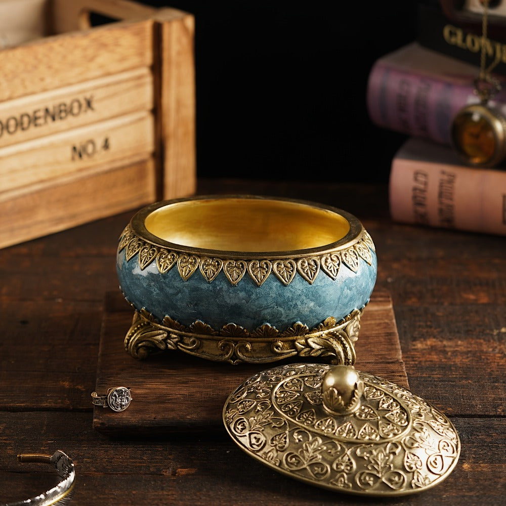 Jewelry Organizer Box with Lid - Necklace Earring Bracelet Ring Storage Case, Elegant Home Decor Gift