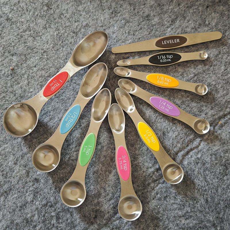Measuring Cups and Spoons Set Stainless Steel, 8 or 17-Piece Stackable Baking Measuring Cup Set with Soft Handle for Wet and Dry Ingredients, Kitchen Baking Accessories, Black or Colorful