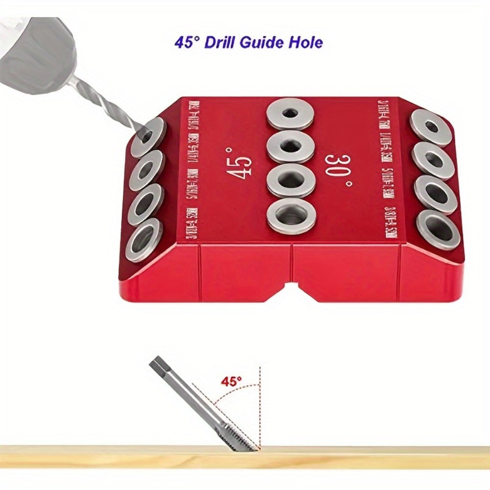 Metal Drill Guide Jig 30¡ã 45¡ã 90¡ã with Allen Wrench ¨C Precise Multi-Angle Drilling for Cable Railing, Lag Screw, Deck Post & Stair Handrail Installation