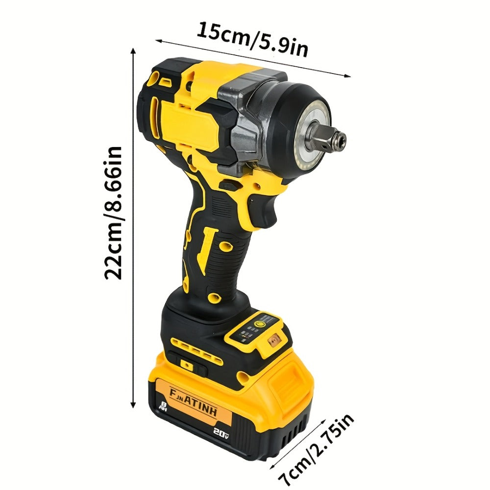 Brushless Impact Wrench for Dewalt 20V Battery - 1/2 Inch 450 Lb-Ft High Torque Electric Impact Gun, 3300 RPM for Cars & Home Use