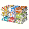 Can Organizer Rack for Pantry Fridge 3-Tier Stackable Rolling 36 Capacity Clear Plastic Automatic Rolling Canned Food Storage Space Saving Kitchen Organizer 3 Sets