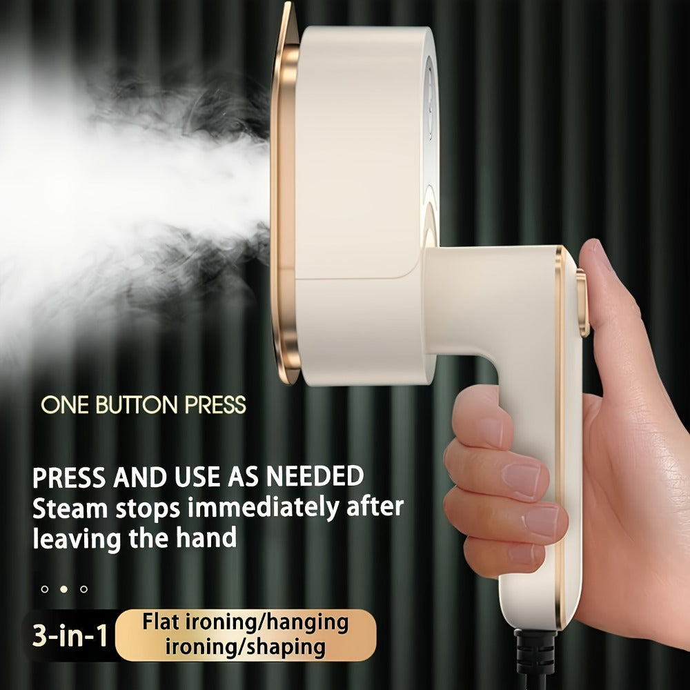 Handheld Steamer for Clothes Mini Travel Steam Iron 3-in-1 Portable Wrinkle Remover with 10-Second Heat Up Measuring Cup and Base