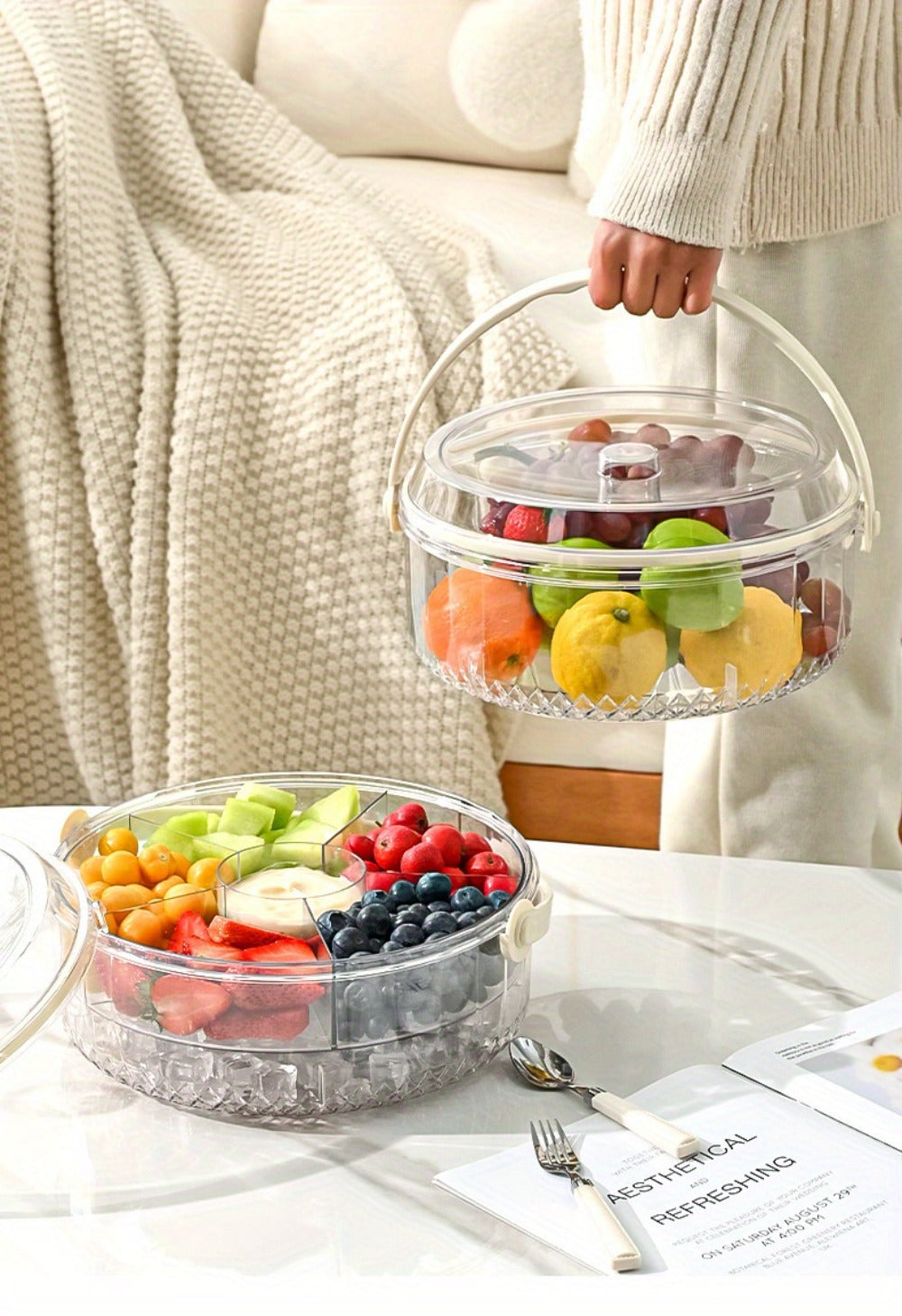Portable Ice Bucket with Lid Large Capacity Insulated Beverage Cooler for Outdoor Party Beer Champagne Fruit