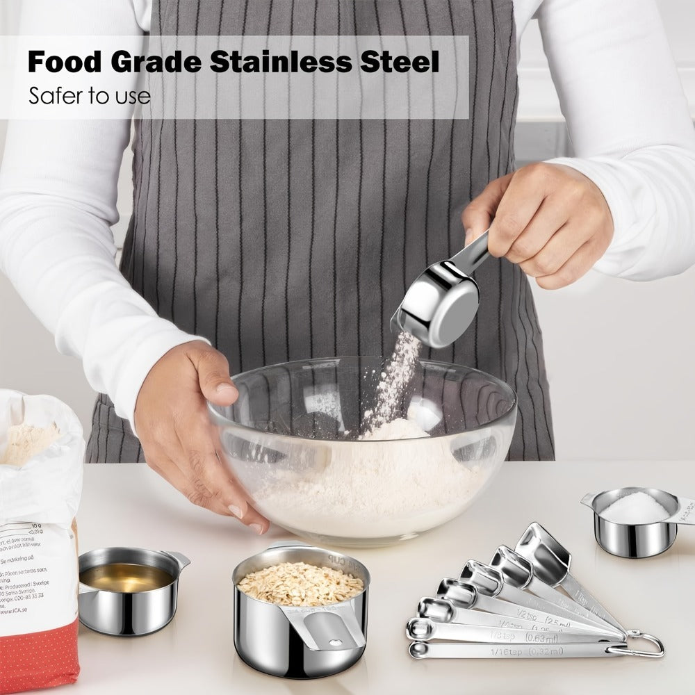Measuring Cups and Spoons Set Stainless Steel 13-Piece 20-Piece with Leveler Dishwasher Safe Baking Measuring Set for Dry Wet Ingredients Kitchen Cooking Baking Gift