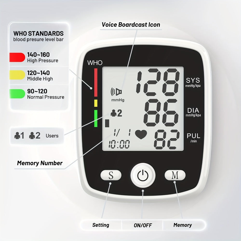 Wrist Blood Pressure Monitor Rechargeable - Digital BP Monitor with Large LCD, Voice Broadcast, 2¡Á99 Memory & USB Charging, Portable Wrist Cuff for Home & Travel, Optional Bundle with Pulse Oximeter