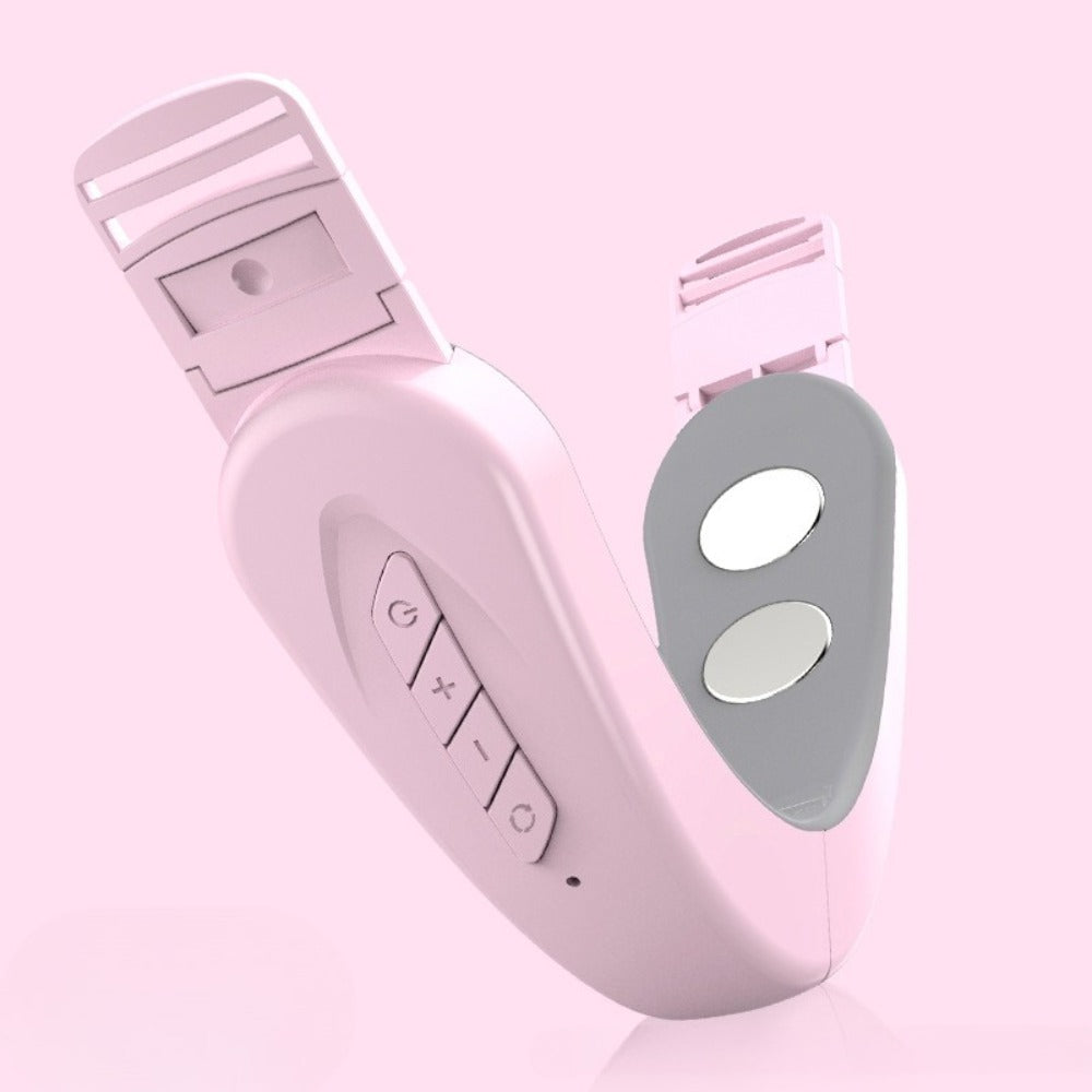 Electric Facial Neck Massager USB Rechargeable Face Lift Skin Tightening Beauty Device Anti-Aging Wrinkle Remover Microcurrent Massager Gift for Women Girls Pink