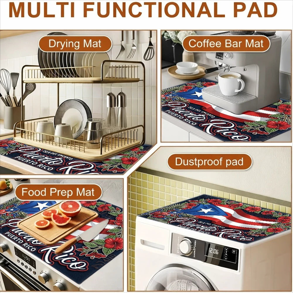 Cooktop Protector Mat Puerto Rico Style | Heat-Resistant Non-Stick Stove Cover Pad | Reusable for Gas Stove, Induction Cooker, Glass Cooktop, Oven & Washer Dryer Top