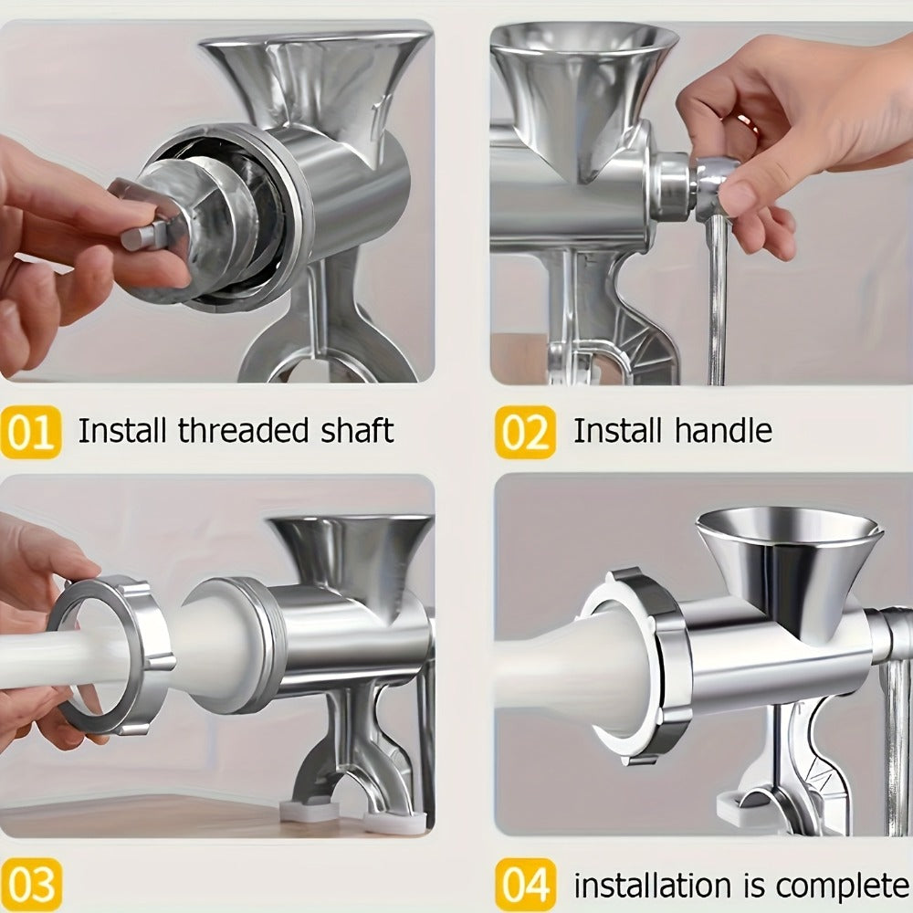Manual Meat Grinder Hand Crank - Stainless Steel Heavy Duty Mincer & Sausage Maker for Home Kitchen, Hand Operated Food Grinder for Chopping Mixing Cutting, Versatile Kitchen Tool Great Gift Idea