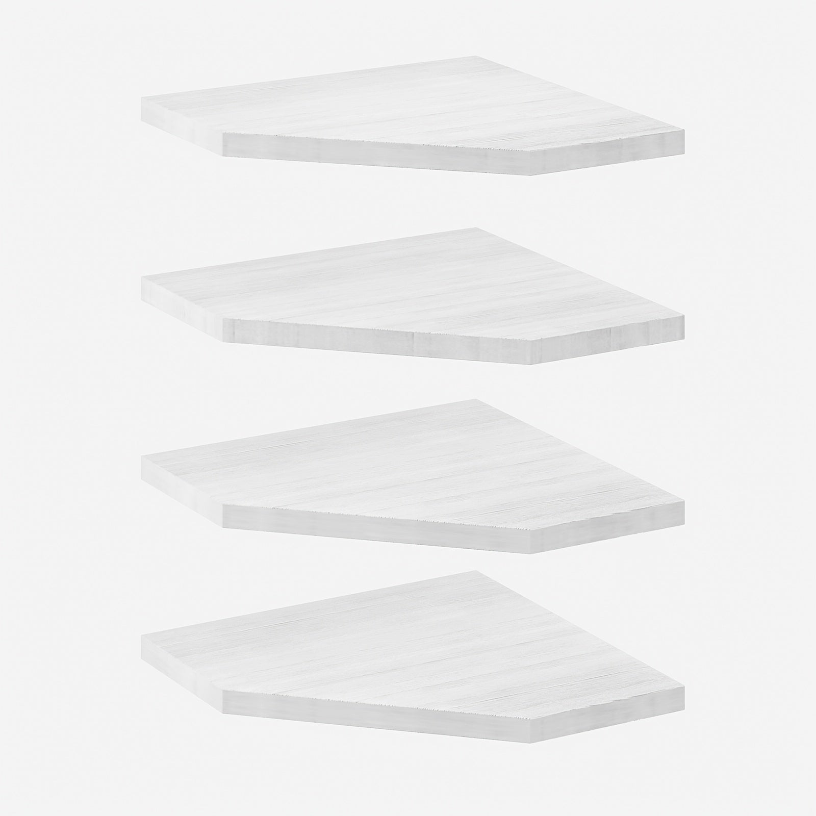 Floating Corner Wall Shelf 5-Sided Wall Mounted Storage Rack - Modern Display Unit for Bathroom, Kitchen, Bedroom & Living Room - Set of 2, 4 or 6 in Brown, Black or White