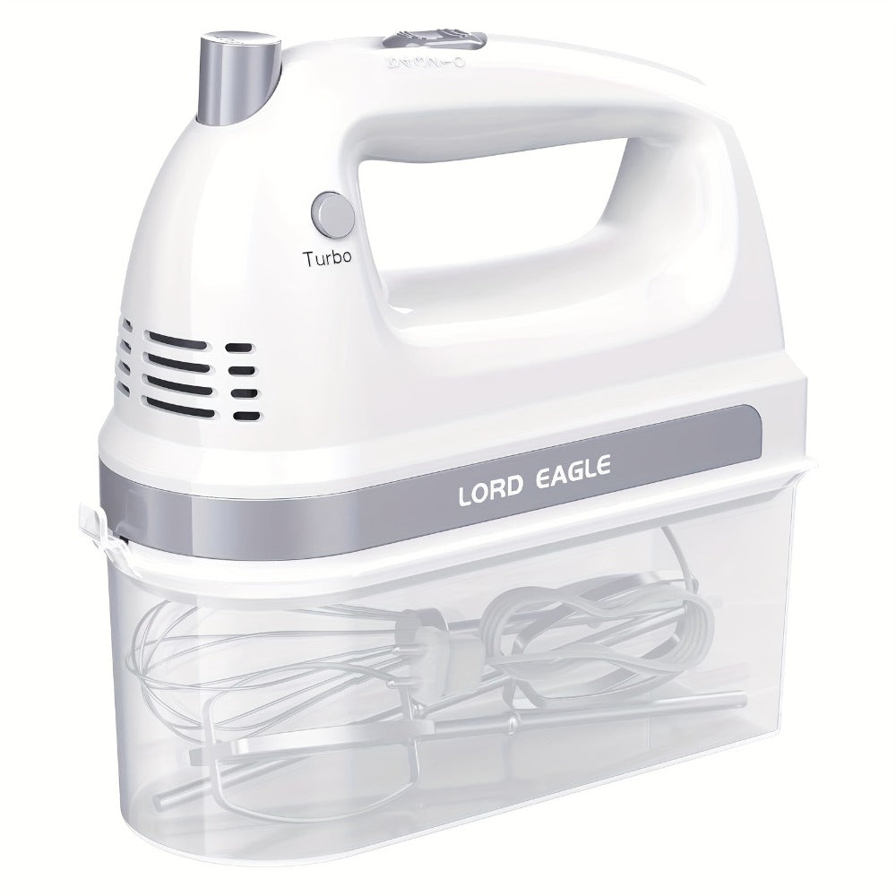 Hand Mixer Electric 300W with Stainless Steel Attachments & Storage Case - 5-Speed Control for Baking Cakes, Eggs & Whipping Cream, Compact Kitchen Handheld Mixer for Home Use