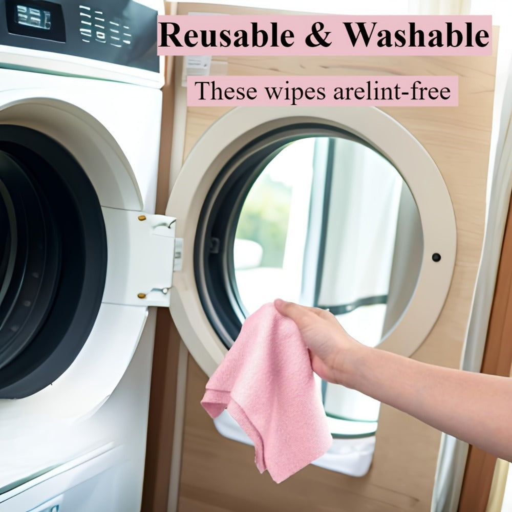 Reusable Microfiber Cleaning Towels 30-Pack, Kitchen Dish Cloth Roll, Absorbent Hand-Torn Disposable Napkins, Multi-Color Household Cleaning Cloths for Kitchen & Bath