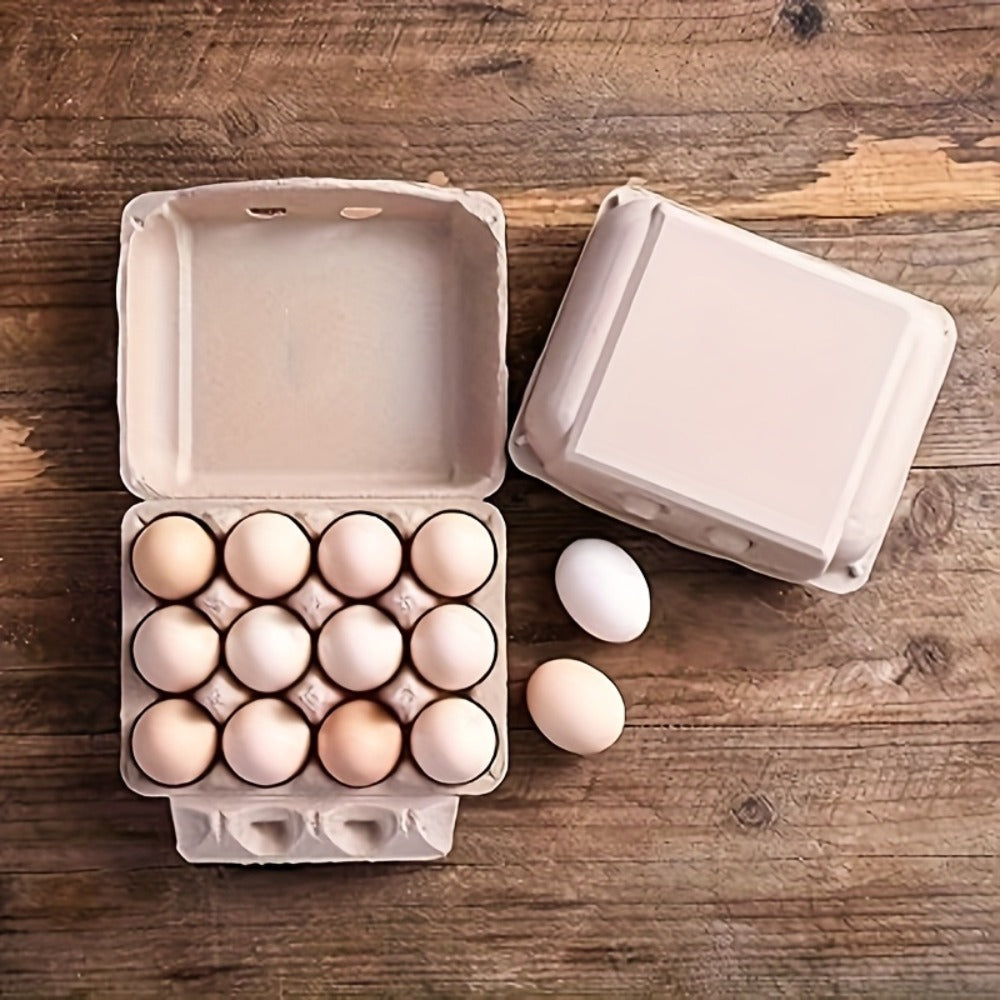 Egg Cartons 12 Egg Holder Reusable Pulp Egg Storage Container Box for Kitchen Chicken Coop Farmhouse Fridge Organizer Egg Tray 3x4 Grid Natural Cardboard Egg Crate for Fresh Eggs 10 25 Pack