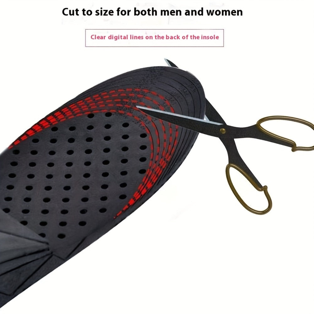 Height Increase Insoles 4-Layer Air Cushion Heel Lift Elevator Shoe Inserts 1 Pair Men Women Adjustable 1.2 to 3.5 Inch Taller Insole
