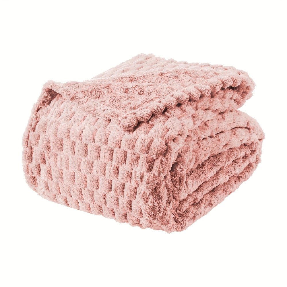 Quilted Flannel Throw Blanket ¨C 180-200gsm Soft Warm All-Season Bed Cover, 17 Patterns, Rhinestone & Checker Designs, 2 Sizes