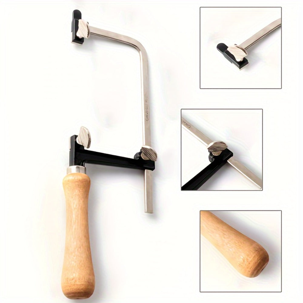 Hand Saw Kit with 12 Blades ¨C Adjustable Jewelry Making Saw Frame, Multi-Function Manual Cutting Tool for Wood, Metal, Stone & Craft DIY Projects