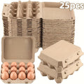 Egg Cartons 12 Egg Holder Reusable Pulp Egg Storage Container Box for Kitchen Chicken Coop Farmhouse Fridge Organizer Egg Tray 3x4 Grid Natural Cardboard Egg Crate for Fresh Eggs 10 25 Pack