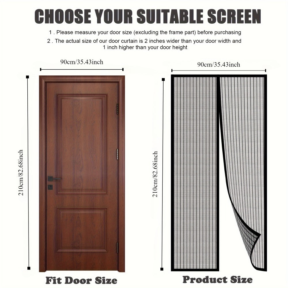 Magnetic Screen Door for Doorways ¨C Heavy Duty Self-Sealing Mesh Door Screen with Magnetic Closure, Hands-Free, Pet & Kid Friendly, Durable Nylon, Fits Most Door Frames, Easy Install