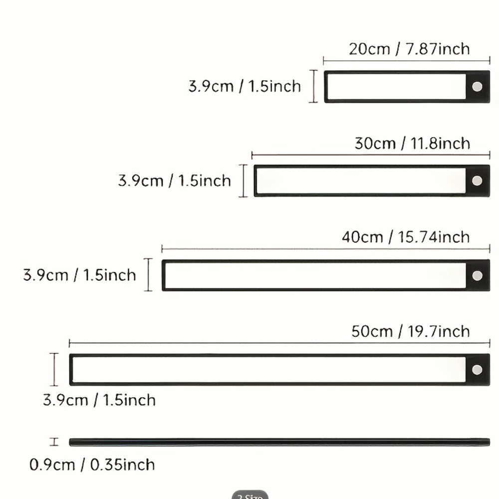 LED Motion Sensor Light USB-C Rechargeable 3 Color Temperatures Stepless Dimming Wireless Magnetic Under Cabinet Closet Night Light 1 2 4 Pack 20cm 30cm 40cm 50cm