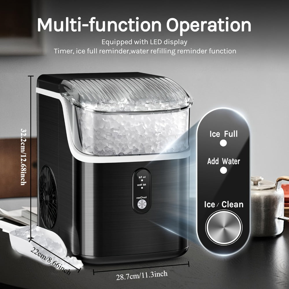 Chewable Ice Maker Countertop ¨C 35 Lbs Nugget Pebble Ice or 26 Lbs Bullet Ice, Self-Cleaning, Includes Ice Scoop & Basket, Perfect Holiday Gift for Home, Kitchen, Easter, Halloween & Christmas