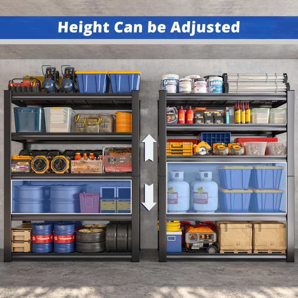 Heavy Duty Metal Garage Shelving Unit 72¡±H - Adjustable Steel Storage Shelf Rack for Garage, Basement & Warehouse