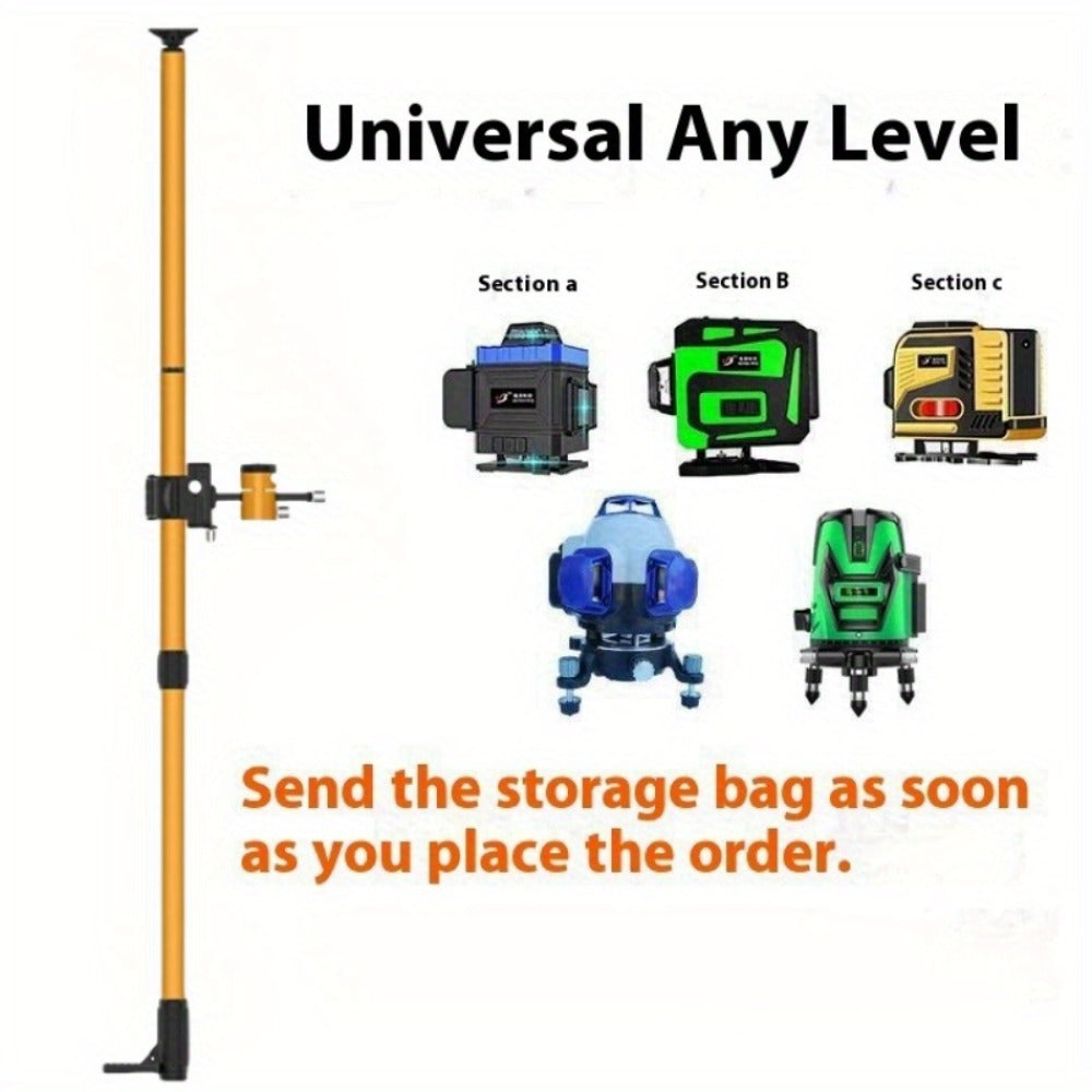 Laser Level Pole Telescopic Grade Rod 11FT/19FT Adjustable Support Staff with 1/4¡±-20 Mount & 5/8¡±-11 Adapter for Rotary Line Laser Leveling Alignment