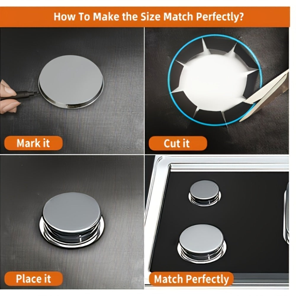 Gas Stove Burner Cover Mat Non-Stick Reusable Washable Stove Top Protector for LG 30-Inch Gas Stove ¨C Oil-Resistant High-Temp Safe, Trimmable 5-Hole Design, Keeps Stove Clean & Scratch-Free