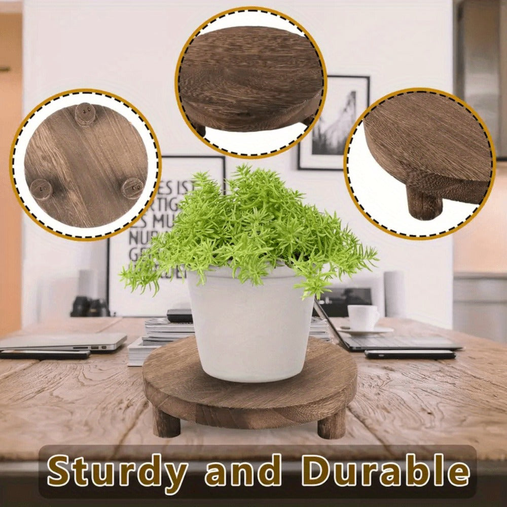 Wooden Display Risers Set of 3 ¨C Rustic Farmhouse Cake Stand Pedestals for Kitchen Counter, Home Decor, Christmas & Holiday Table Centerpiece Organizer