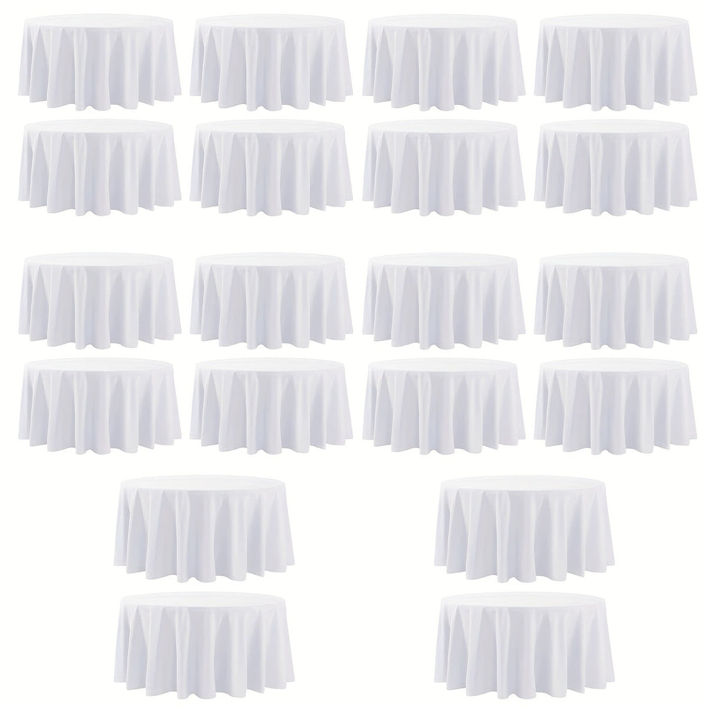 120 Inch Round Tablecloth Bulk Pack ¨C Wrinkle-Free Table Cover for Wedding, Party, Christmas & Halloween, Black or White (6/12/18 Pack)