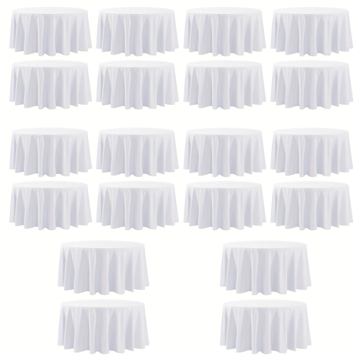 120 Inch Round Tablecloth Bulk Pack ¨C Wrinkle-Free Table Cover for Wedding, Party, Christmas & Halloween, Black or White (6/12/18 Pack)