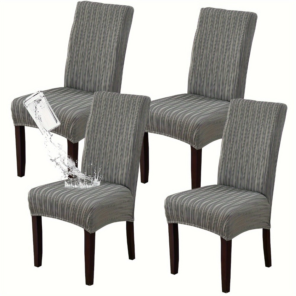 Dining Chair Covers Stretch Slipcovers Set of 4 or 6, Stain Resistant Removable Washable Chair Protector for Home Kitchen Restaurant Wedding, Spandex Jacquard Fabric, 7 Colors Available