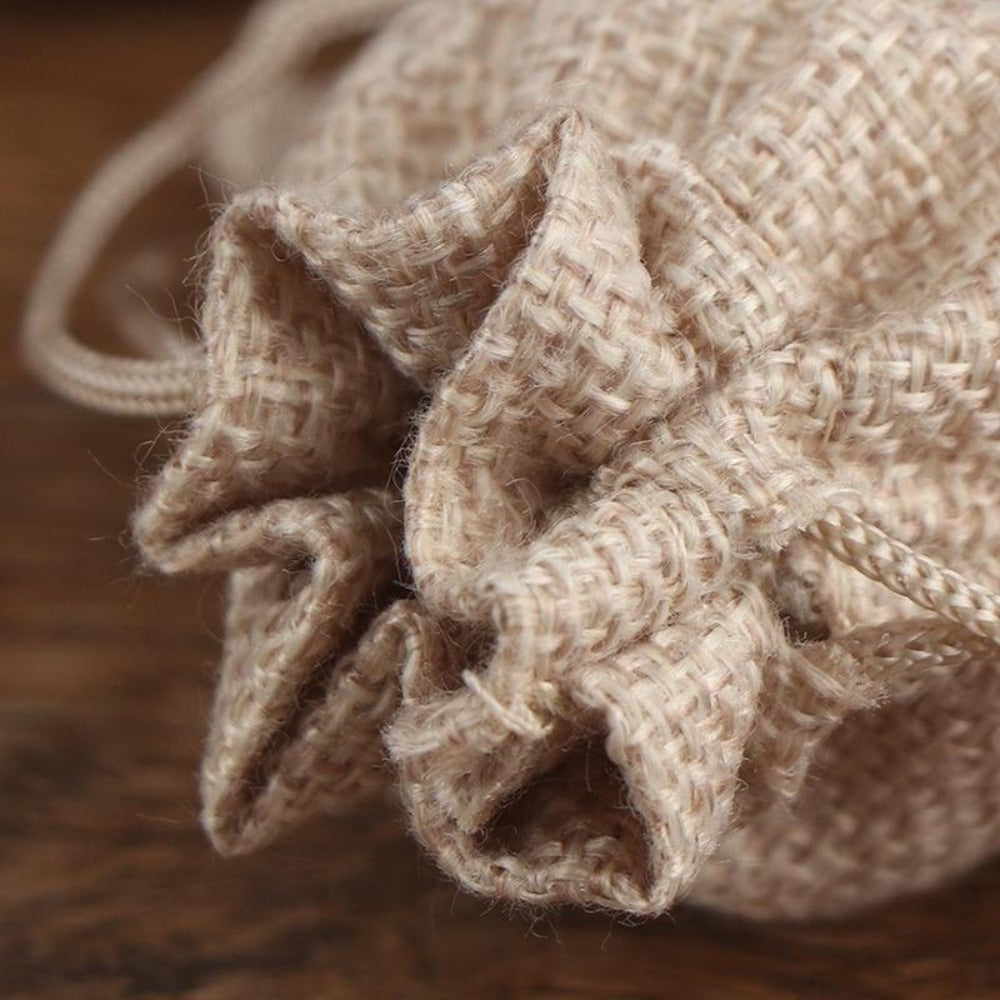 Natural Jute Drawstring Bags 50pcs ¨C Multipurpose Gift Pouches for Party Favors, Wedding, Packaging & Storage