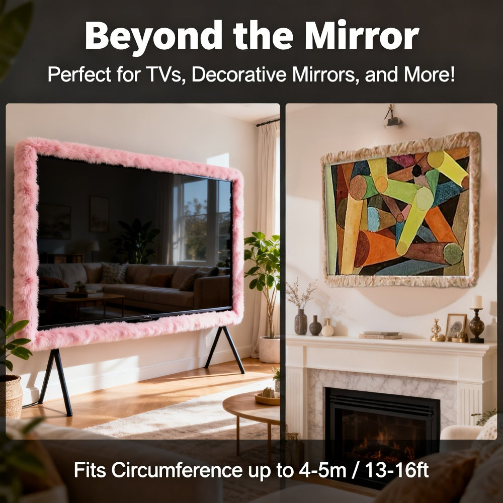 Full Length Floor Mirror Cover Fluffy Stretchable 64¡±x21¡± - Soft Non-Slip Irregular Shape Bedroom Dressing Room Mirror Sleeve 6 Colors