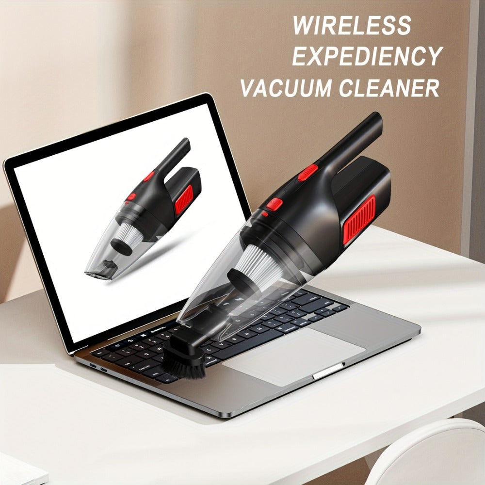 Handheld Vacuum Cleaner Cordless 200W Powerful Suction Lightweight Portable with Low Noise 40dB Crevice Tool Easy Empty Dustbin for Car Home Office Carpet Hard Floor (Black Red Black Purple)