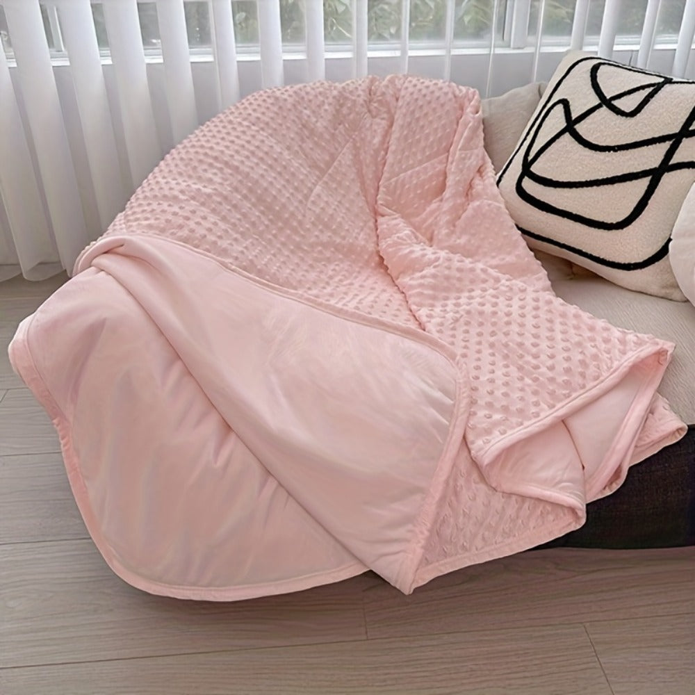Cooling Blanket for Summer ¨C Breathable Lightweight Throw with Soundwave Embossed Striped Design, 100% Polyester Machine Washable Blanket & Shawl for Bed, Sofa & Travel (Multiple Colors & Sizes)