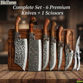 Kitchen Knife Set 7-Piece Stainless Steel Professional Chef Knives with Boning Slicing Carving Peeler Butcher Knife & Scissors, Ultra-Sharp for Meat Fish Fruits Home & Pro Use