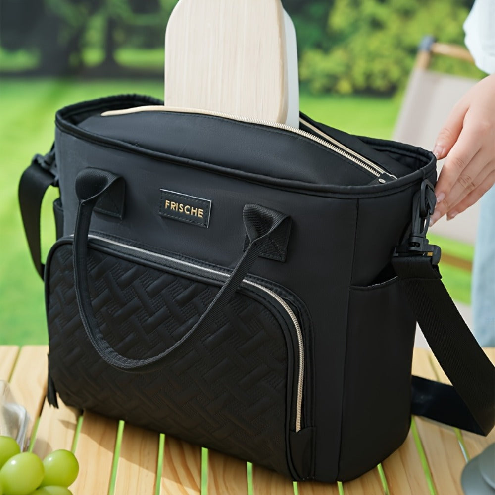 Insulated Lunch Bag Extra Large 11L Thermal Tote with Adjustable Shoulder Strap and Handle Hot Cold Food Carrier Beach Cooler Bag for Outdoor Picnic Work in Black Purple Green Grey