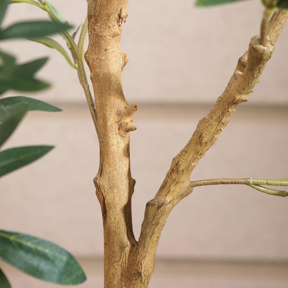 Artificial Olive Tree Potted Faux Plant Real Wood Trunk Lifelike Fruits Indoor Outdoor Home Office Decor Fake Silk Tree Multiple Sizes Available 4ft 5ft 6ft 7ft