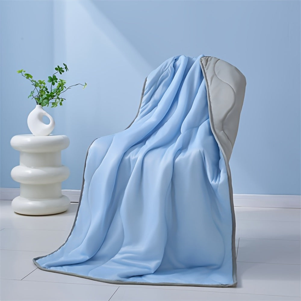 Summer Air Conditioning Blanket - Breathable Lightweight Knit Cooling Blanket for Hot Sleepers, Skin Friendly Solid Color Sweat Absorbent Throw, 100% Polyester, Machine Washable Bed Blanket