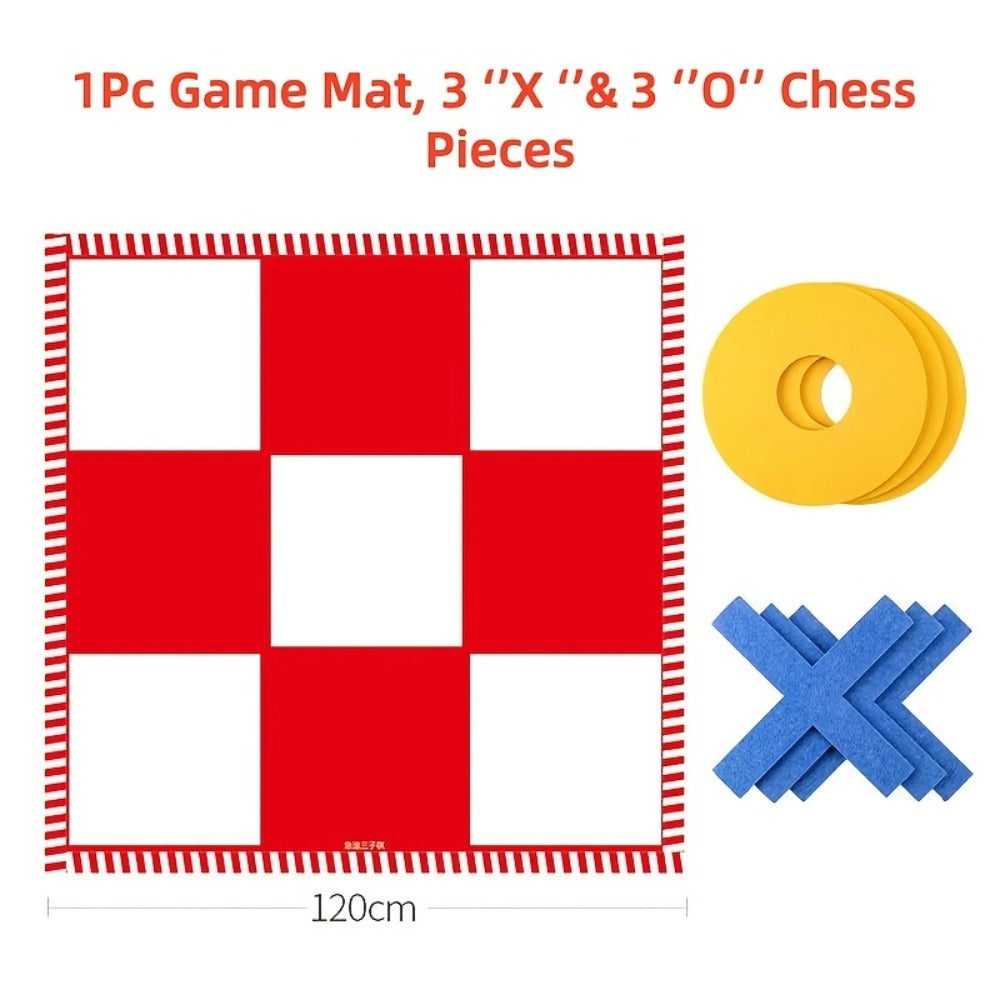 Large Outdoor Chess Board Game Set ¨C Giant Checkerboard with Chess Pieces & Storage Bag, Multiplayer Team Game for Indoor Outdoor Camping, Family Backyard Fun, Holiday Party Game, Red & Blue