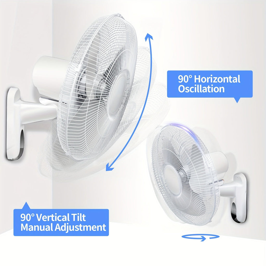 Wall Mounted Fan 18¡±/16¡± with 3 Speed Settings ¨C Quiet Heavy Duty Electric Fan for Home, Garage & Industrial Use, Portable Shop Fan with Adjustable Tilt, Black or White