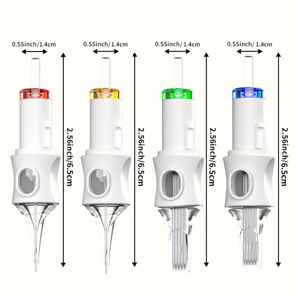 Tattoo Cartridge Needles 50pcs Mixed Size Set - Poseidon V6 Assorted Round Liner Shader Curved Magnum Disposable Needles 3RL 5RL 7RL 9RL 5RS 9RS 9RM 11RM 15RM 7M1 for Tattoo Machine